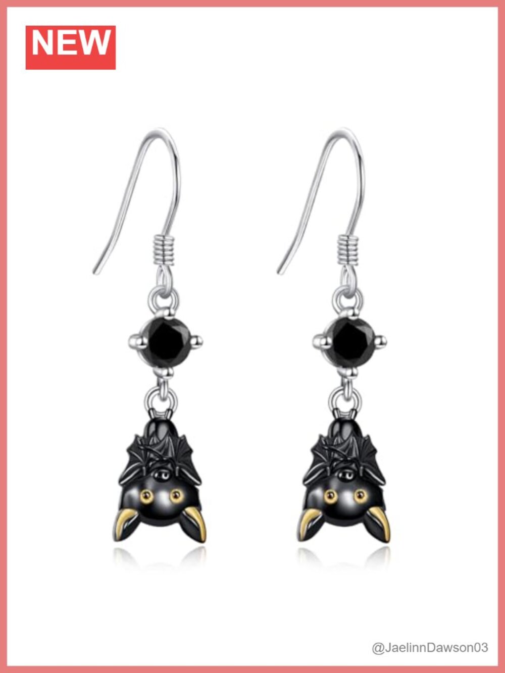 925 Sterling Silver Bat Earrings Gothic Drop Dangle Jewelry Gift